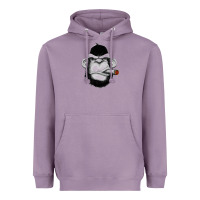 Lavender Monkey Smoking Heavyweight Hoodie - artisFamous