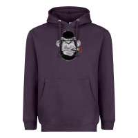 Plum Monkey Smoking Heavyweight Hoodie - artisFamous