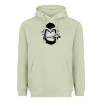Matcha Monkey Smoking Heavyweight Hoodie - artisFamous