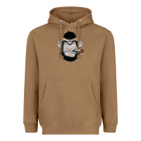 Toasted Coconut Monkey Smoking Heavyweight Hoodie - artisFamous