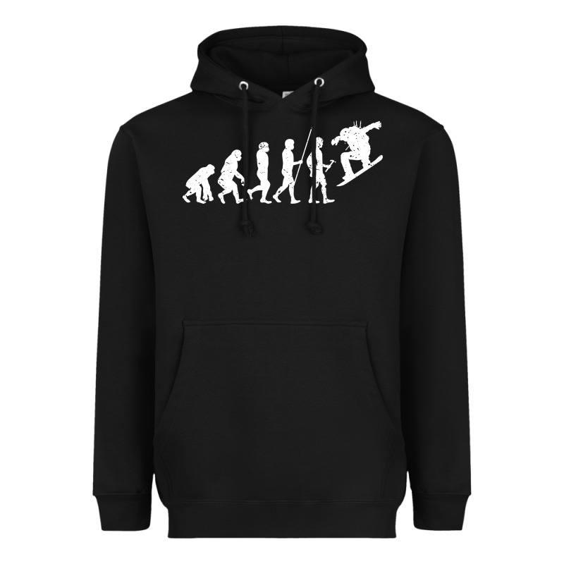 Snowboarding Evolution | Snowboard Mountain Winter Heavyweight Hoodie by artisFamous | Teevron