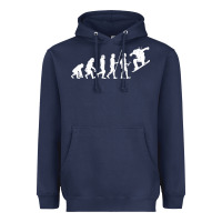 Navy Snowboarding Evolution | Snowboard Mountain Winter Heavyweight Hoodie - artisFamous