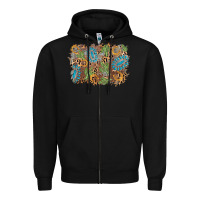Black horseshoe leopard gemstone cactus background Zipper Hoodie - AdoDesignShop