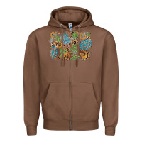 Chestnut horseshoe leopard gemstone cactus background Zipper Hoodie - AdoDesignShop