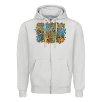 Dove Grey horseshoe leopard gemstone cactus background Zipper Hoodie - AdoDesignShop