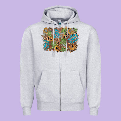 Horseshoe Leopard Gemstone Cactus Background Zipper Hoodie Designed By Adodesignshop