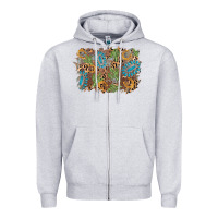 Heather Grey horseshoe leopard gemstone cactus background Zipper Hoodie - AdoDesignShop