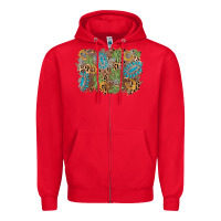 Red horseshoe leopard gemstone cactus background Zipper Hoodie - AdoDesignShop