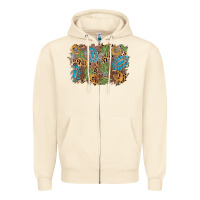 Sandshell horseshoe leopard gemstone cactus background Zipper Hoodie - AdoDesignShop