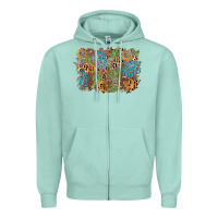 Seafoam horseshoe leopard gemstone cactus background Zipper Hoodie - AdoDesignShop