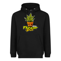 Black flower pot funny weed Heavyweight Hoodie - artisFamous