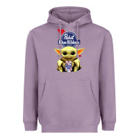 Lavender Baby Yoda Hugs Pabst Blue Ribbon Beer Heavyweight Hoodie - artisFamous