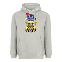 Moon Dust Baby Yoda Hugs Pabst Blue Ribbon Beer Heavyweight Hoodie - artisFamous