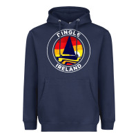 Navy dingle ireland vintage sailboat 70s retro sunset Heavyweight Hoodie - artisFamous