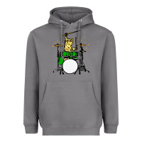 Storm drummer cat music lover musician playing the drums Heavyweight Hoodie - artisFamous