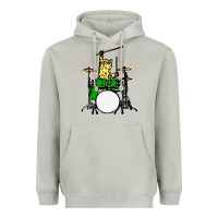 Moon Dust drummer cat music lover musician playing the drums Heavyweight Hoodie - artisFamous