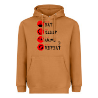 Meerkat eat sleep anime repeat japanese Heavyweight Hoodie - artisFamous
