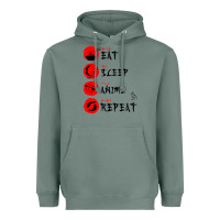 Sage eat sleep anime repeat japanese Heavyweight Hoodie - artisFamous