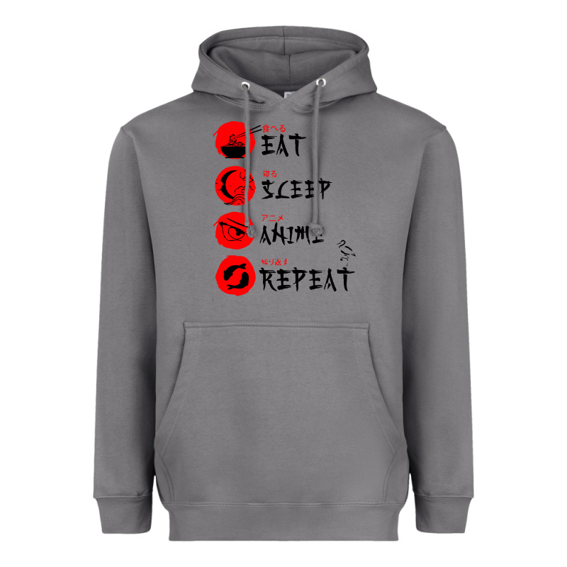 Eat Sleep Anime Repeat Japanese Heavyweight Hoodie by artisFamous | Teevron