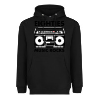 Black eighties music rocks Heavyweight Hoodie - artisFamous