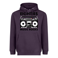 Plum eighties music rocks Heavyweight Hoodie - artisFamous