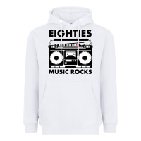 White eighties music rocks Heavyweight Hoodie - artisFamous