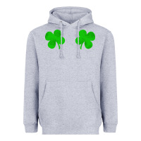 Heather Grey four leaf clover Heavyweight Hoodie - artisFamous
