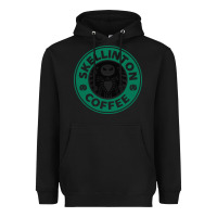 Black skeleton coffee halloween Heavyweight Hoodie - artisFamous