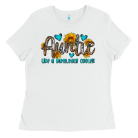 White auntie like a mom only cooler Ladies Tee - OliviaCreatesArt