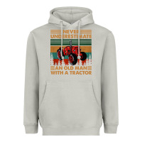 Moon Dust never underestimate an old man with a tractor retro vintage Heavyweight Hoodie - artisFamous