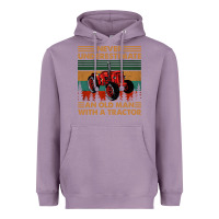 Lavender never underestimate an old man with a tractor retro vintage Heavyweight Hoodie - artisFamous