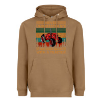 Toasted Coconut never underestimate an old man with a tractor retro vintage Heavyweight Hoodie - artisFamous