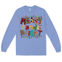 Colony Blue Merry And Bright Long Sleeve Tee - FaDigitalArtStudio