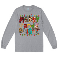 Heather Grey Merry And Bright Long Sleeve Tee - FaDigitalArtStudio