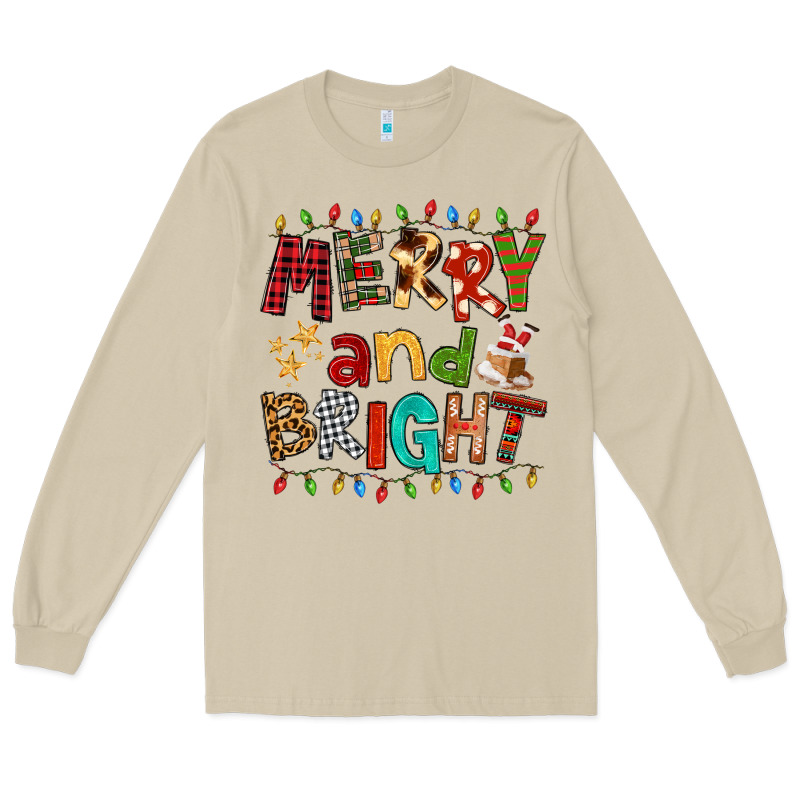 Merry And Bright Long Sleeve Tee by FaDigitalArtStudio | Teevron