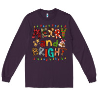 Plum Merry And Bright Long Sleeve Tee - FaDigitalArtStudio