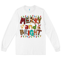 White Merry And Bright Long Sleeve Tee - FaDigitalArtStudio
