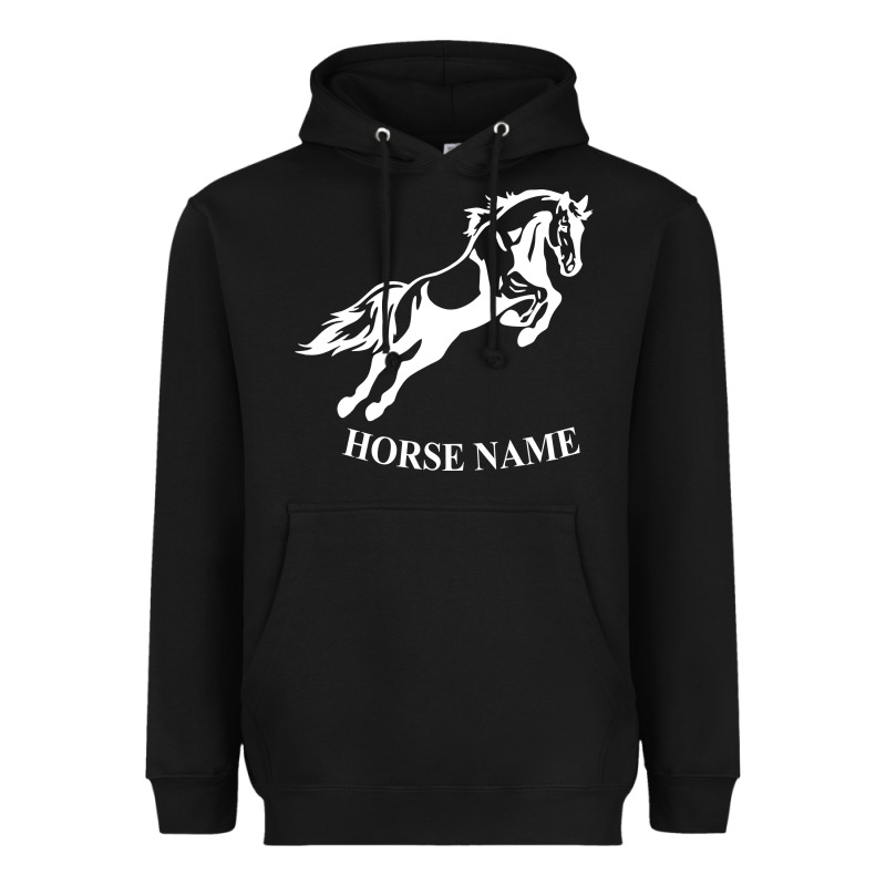 Personalised Horse Printed Equestrian Riding Cob Jumping Rider Horse Heavyweight Hoodie by artisFamous | Teevron