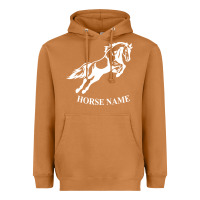 Meerkat Personalised Horse Printed Equestrian Riding Cob Jumping Rider Horse Heavyweight Hoodie - artisFamous