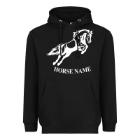 Personalised Horse Printed Equestrian Riding Cob Jumping Rider Horse Heavyweight Hoodie | Teevron