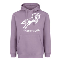 Lavender Personalised Horse Printed Equestrian Riding Cob Jumping Rider Horse Heavyweight Hoodie - artisFamous