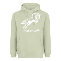 Matcha Personalised Horse Printed Equestrian Riding Cob Jumping Rider Horse Heavyweight Hoodie - artisFamous