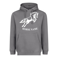 Storm Personalised Horse Printed Equestrian Riding Cob Jumping Rider Horse Heavyweight Hoodie - artisFamous