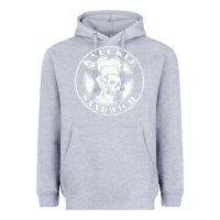 Heather Grey guy fieri knuckle sandwich Heavyweight Hoodie - artisFamous