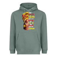 Sage black history month shirt african woman afro i am the storm t shirt Heavyweight Hoodie - artisFamous