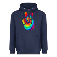 Navy cool peace hand tie dye t shirt for boys and girls Heavyweight Hoodie - artisFamous