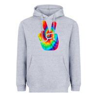 Heather Grey cool peace hand tie dye t shirt for boys and girls Heavyweight Hoodie - artisFamous