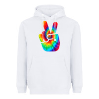 White cool peace hand tie dye t shirt for boys and girls Heavyweight Hoodie - artisFamous