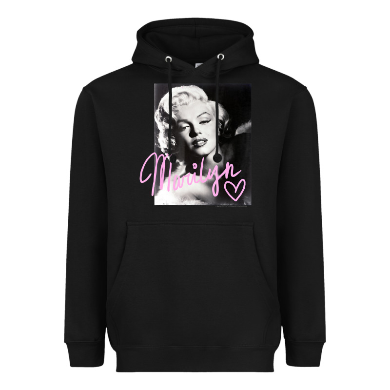 Monroe Black And White Pink Handwriting T Shirt Heavyweight Hoodie by artisFamous | Teevron
