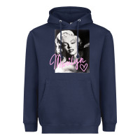 Navy monroe black and white pink handwriting t shirt Heavyweight Hoodie - artisFamous